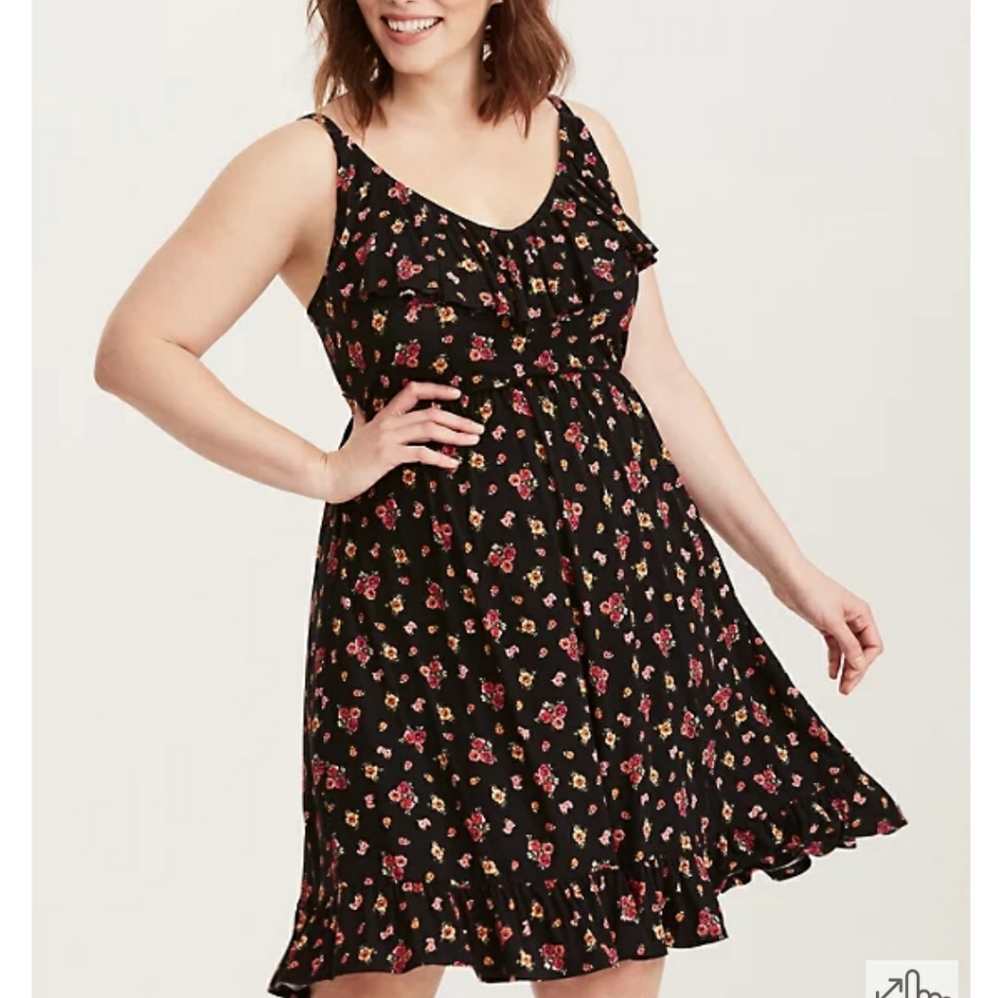 Super soft Black floral Dress